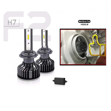 Комплект Умалени Мини Лед Led Диодни Крушки H7 Х7 12V 24V 72W 10000lm За Фарове Can Bus без Грешки