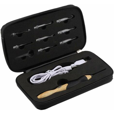LED-Häkelnadelset, 9-in-1-USB-wiederaufladbare, leuchtende Häkelnadeln, Nähen, Handweben, Werkzeuge, Silikongriff