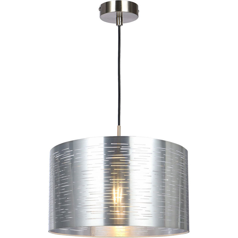 Etc-shop - Decken Pendel Lampe Wohn Ess Zimmer Beleuchtung Hänge Lampe silber metallic im Set inkl. LED Leuchtmittel