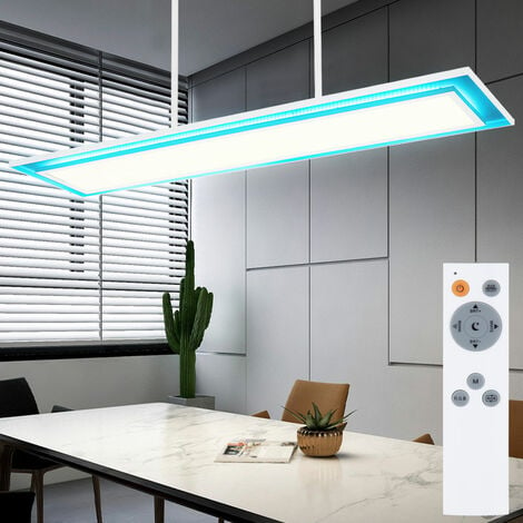 ETC-SHOP LED Hängeleuchte Esszimmerlampe Wohnzimmerleuchte Tageslichtlampe, dimmbar RGB Farbwechsel Fernbedienung CCT Memory/- Nachtlichtfunktion, 50W 5160lm 2700-6500K warmweiß-kaltweiß, L 114,5cm