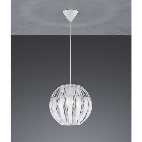 LED Hängeleuchte Kugel 1-flammig Kunststoff weiß/transparent, Ø 30cm