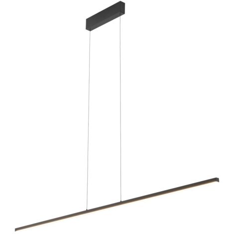 LED Hängeleuchte Metall Aluminium warmweißes Licht 3000 K 1000 lm H: max. 160 cm Schwarz länglich