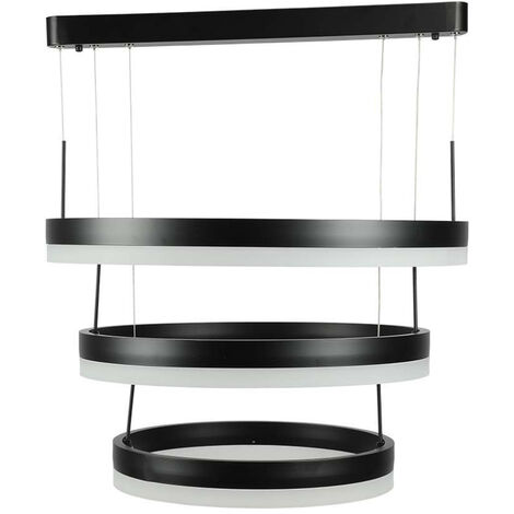 LED-Hängeleuchter mit 3 Kreisen 86W Metall Farbe Schwarz 3000K Triac Dimmbar