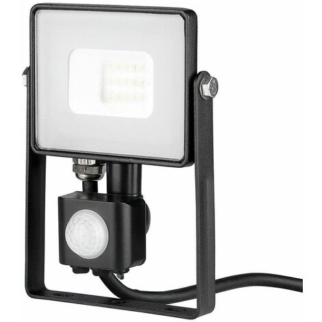 LED Halogen Flutlicht V-TAC 10W SAMSUNG Bewegungsmelder Schwarz VT-10-S warm 800lm