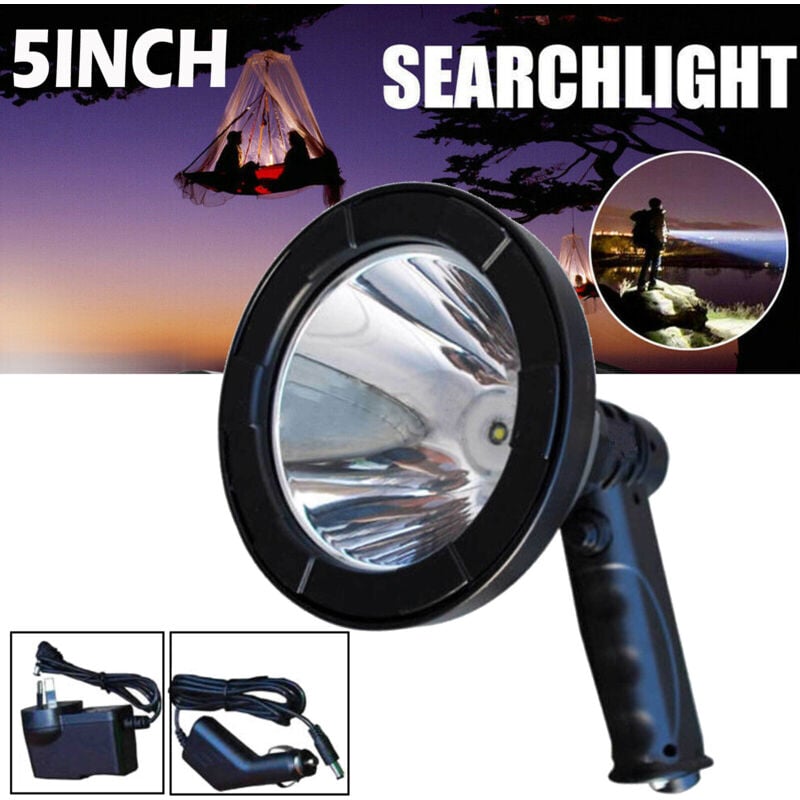 Briefness - led Handheld Spotlight Rechargeable Camping Hunting Torch Lamp Searchlight 2300W