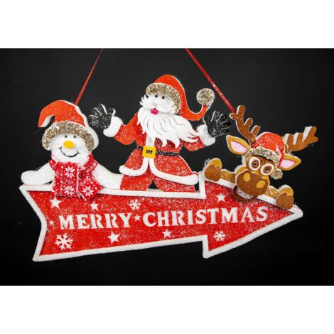 LED Hanging Santa and Snowman Foam