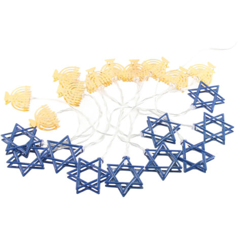 LED Hanukkah String Lights Hexagonal Star Fairy Light 3 Meters 20 LED Decoration Lights