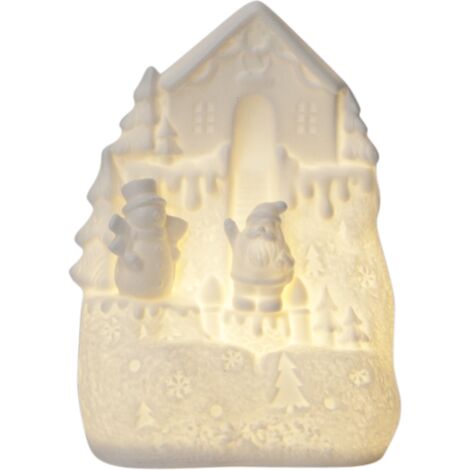 LED-Haus "Vinter", Santa am Haus, weiss,