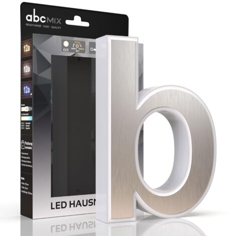 LED Hausnummer b inkl. Edelstahl-Cover - CCT 12V 2700K/4000K/6500K