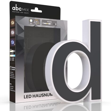 LED Hausnummer d inkl. Anthrazit-Cover - CCT 12V 2700K/4000K/6500K