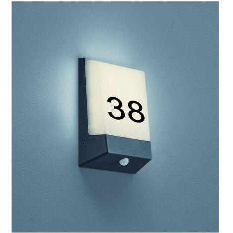 LED Hausnummernleuchte KASAI Anthrazit mit Dämmerungssensor, Höhe 21cm