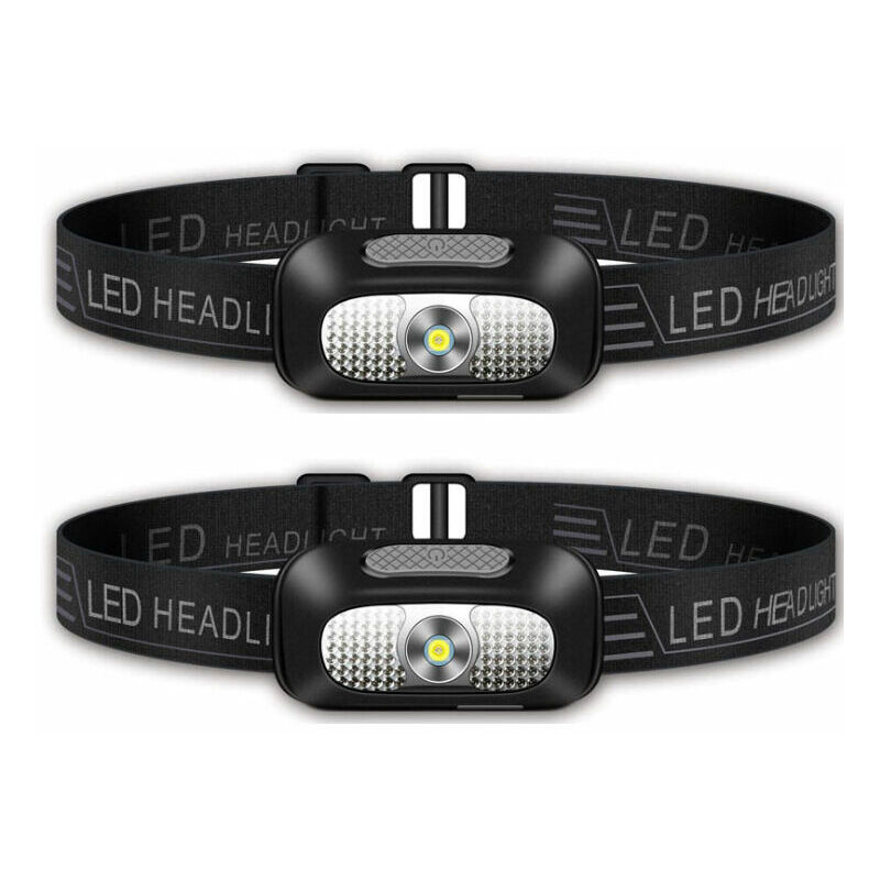 Led Head Torch, 2 Pack Lightweight Headlamp, usb Rechargeable Outdoor Super Bright Waterproof Headlight for Camping, Climbing, Hiking, Fishing, Night