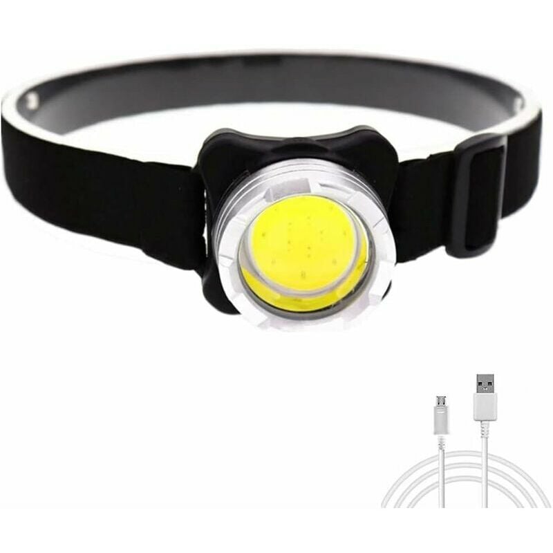 Led Head Torch, Super Bright 5000 Lumen Mini cob Light Portable Headlight with White & Red Lights Waterproof 3 Modes Rechargeable Lightweight