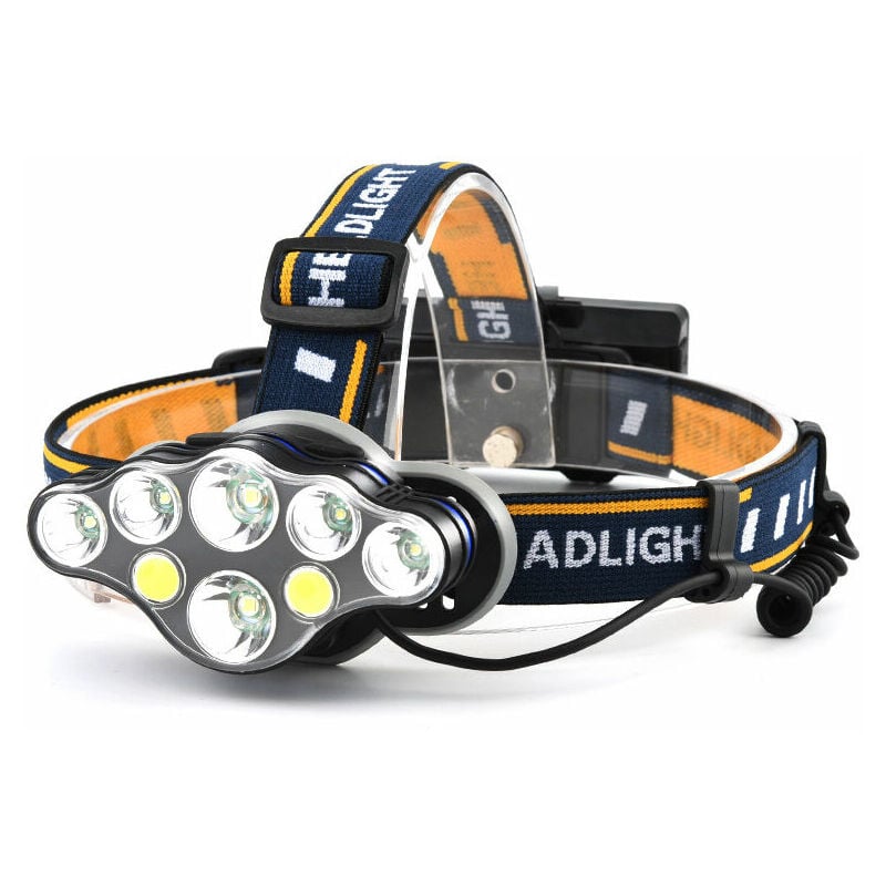 Led Head Torch,Super Bright Headlight,8 led 8 Modes Headlamp, Rechargeable Waterproof with Red Flash Light Head Torch, for Camping,Fishing, Cycling,