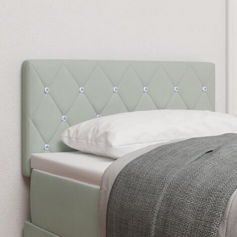 LED Headboard with LED Strip Lights Light grey 80 cm Velvet vidaXL