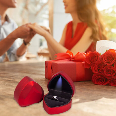 LED-Herz-Schmuckkästchen – Ringbox, Geburtstagsgeschenk