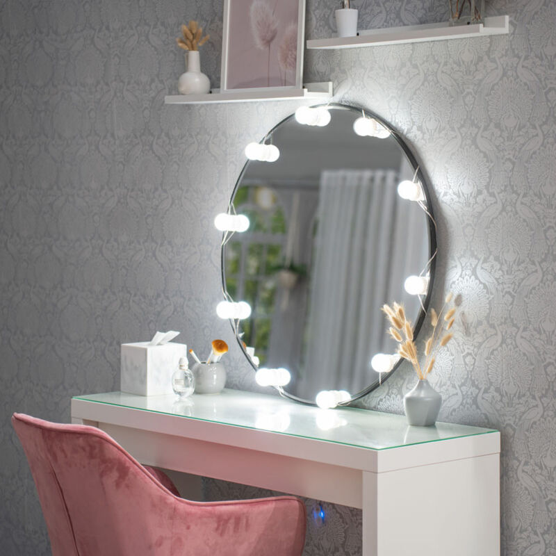 Led Hollywood Bulb Strip Lights Stick On Vanity Make Up Above Mirror Lighting