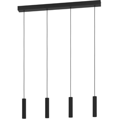 LED HOSGING lampe Almudaina Steel Black 4x5.4W 3000K L: 84 cm B: 6cm H: 110 cm Dimmable