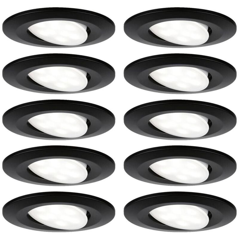 92462 Luminaire à led encastrable jeu de 10 led 60 w noir (mat) - Paulmann