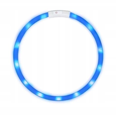 LED HUNDEHALSBAND blau verstellbar Universalgröße leuchtend USB