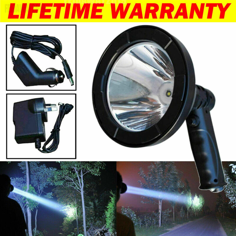 LED Hunting Flashlights Spotlights Handheld Rechargeable Car Cigarette Shooting Lamp Light Built-in Battery 12V 100W Portable Super Power Long