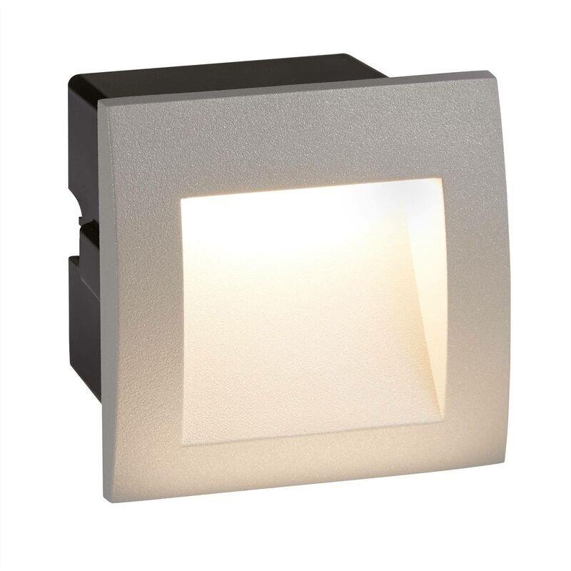 Ankle - led Indoor / Outdoor Square Recessed Wall Light Grey IP65 - Searchlight