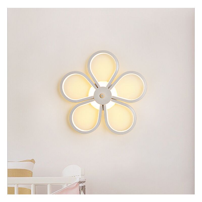 Stoex - Led Indoor Wall Light Modern Wall Sconce Creative Flower Wall Lamp White for Bedroom Lounge Hallway Cafe Warm White