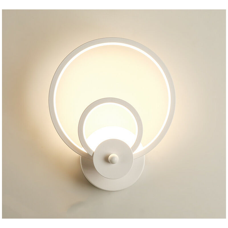 Stoex - Led Indoor Wall Light Modern White Round Art Wall Lamp for Bedroom Lounge Hallway Cafe Warm White