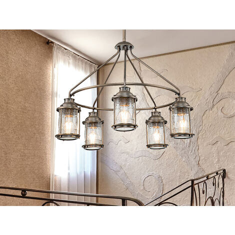 LED Industrial Pendelleuchte für Innen & Außen, Bronze Ø66cm