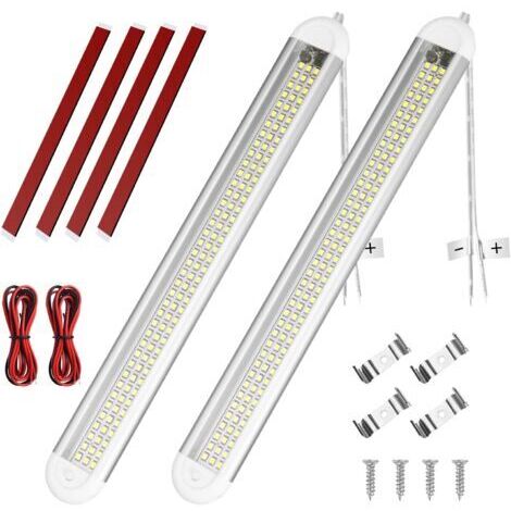 LED-Innenraumleuchte, 2 Stück 12V 120LED-Innenraumleuchte mit Ein-/Ausschalter, weiße LED-Leiste für Auto/LKW/Wohnmobil/Boot/Transporter (9-90V DC)