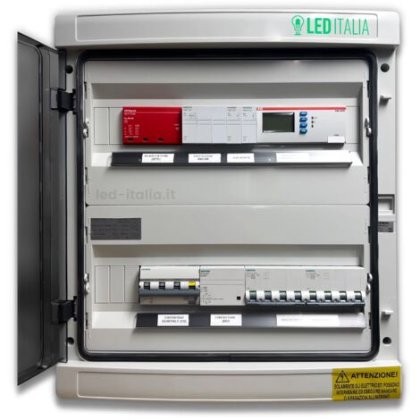 LED Italia Quadro AC Trifase 20kW Doppio Inverter 32A 400V IP65 36 Mod. ABB / DEHN