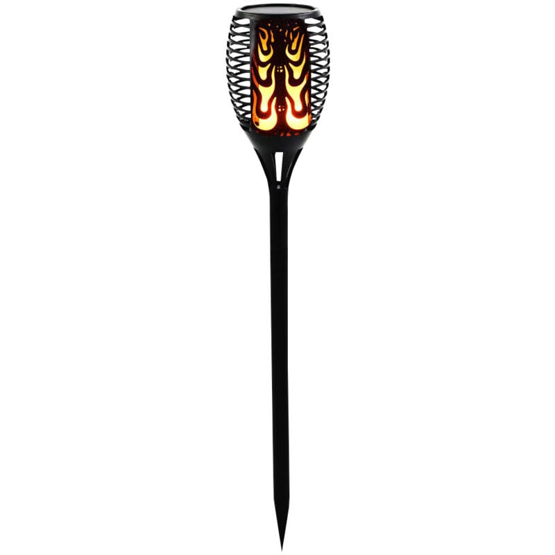 Lampe torche solaire pour jardin extérieur led éclairage flamme effet noir blanc Noor 89023