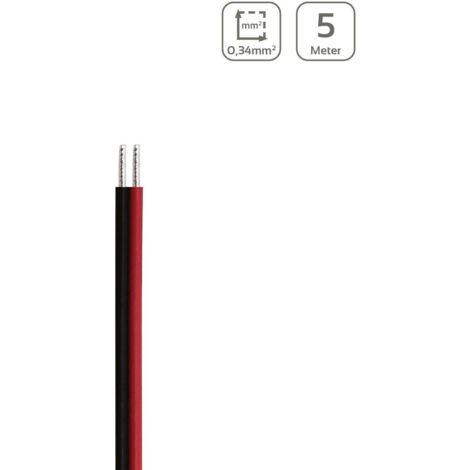 LED Kabel 2-polig - Querschnitt: 2x0,34mm² / AWG22 - Länge: 5m
