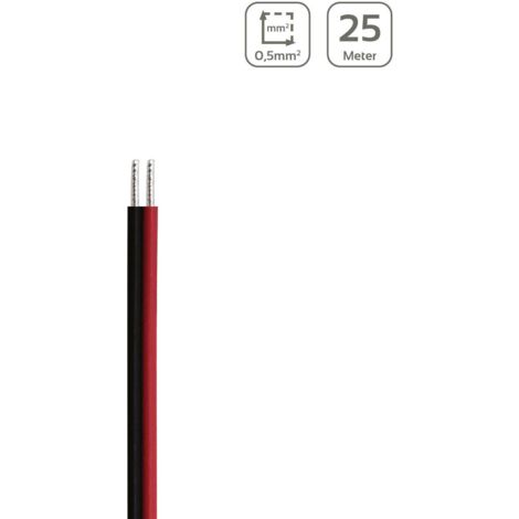LED Kabel 2-polig - Querschnitt: 2x0,5mm² / AWG20 - Länge: 25m
