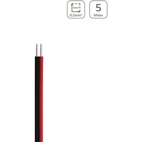 LED Kabel 2-polig - Querschnitt: 2x0,5mm² / AWG20 - Länge: 5m
