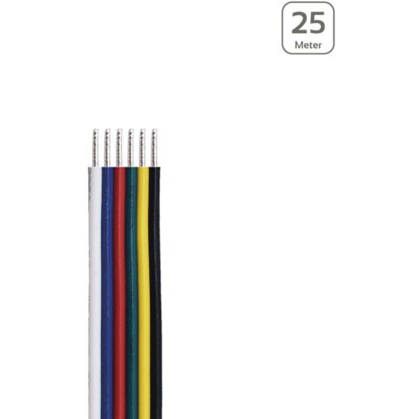 LED Kabel RGB+CCT 6-polig - Querschnitt: 6x0,34mm² / AWG22 - Länge: 25m