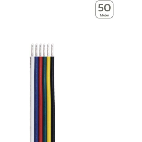 LED Kabel RGB+CCT 6-polig - Querschnitt: 6x0,34mm² / AWG22 - Länge: 50m