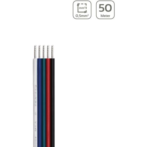 LED Kabel RGBW 5-polig - Querschnitt: 5x0,5mm² / AWG20 - Länge: 50m