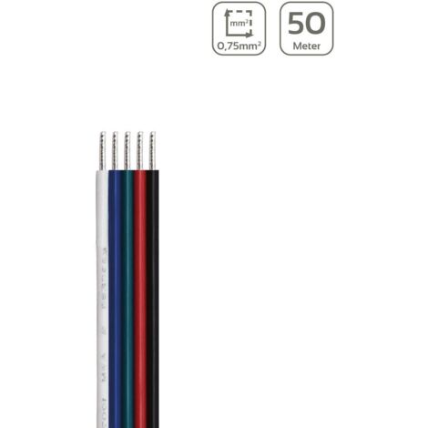 LED Kabel RGBW 5-polig - Querschnitt: 5x0,75mm² / AWG18 - Länge: 50m