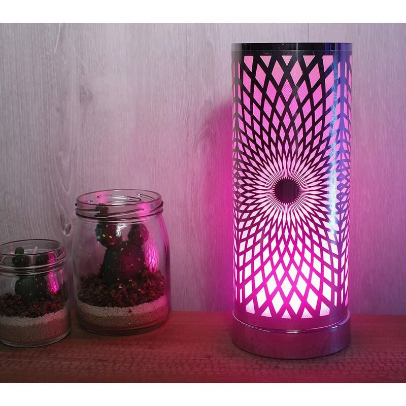 LED Kaleidoscope Colour Changing Aroma Lamp (Silver)