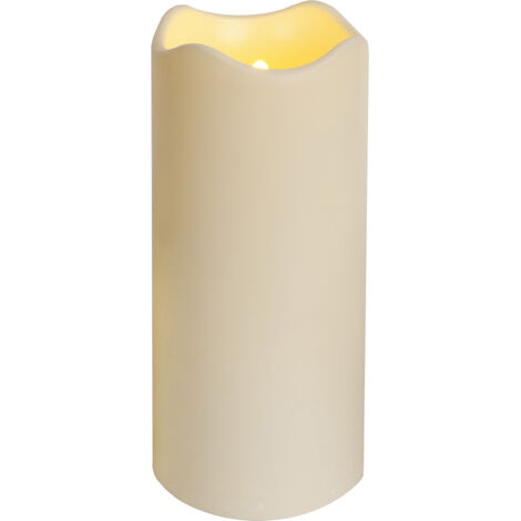LED-Kerze aus Kunststoff, 23x10cm, Timer,Batte