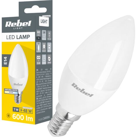 LED-Kerzenlampe 7W E14 4000K Rebel