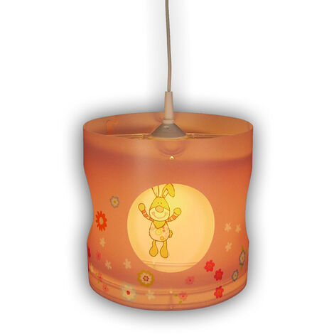 LED Kinderzimmer Deckenleuchte Lampenschirm drehend Motiv Bungee Bunny