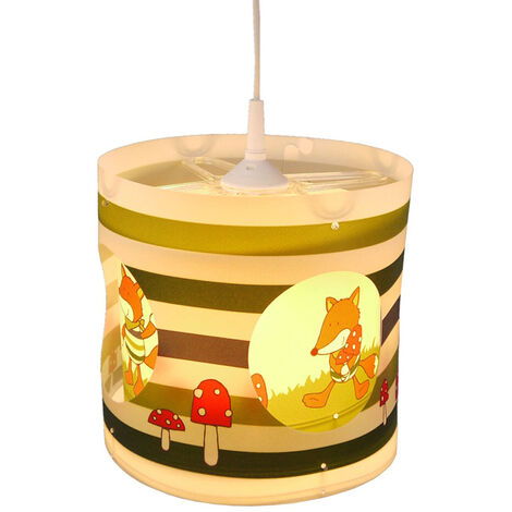 LED Kinderzimmer Dreh-Pendelleuchte Lampenschirm drehend Motiv Fox