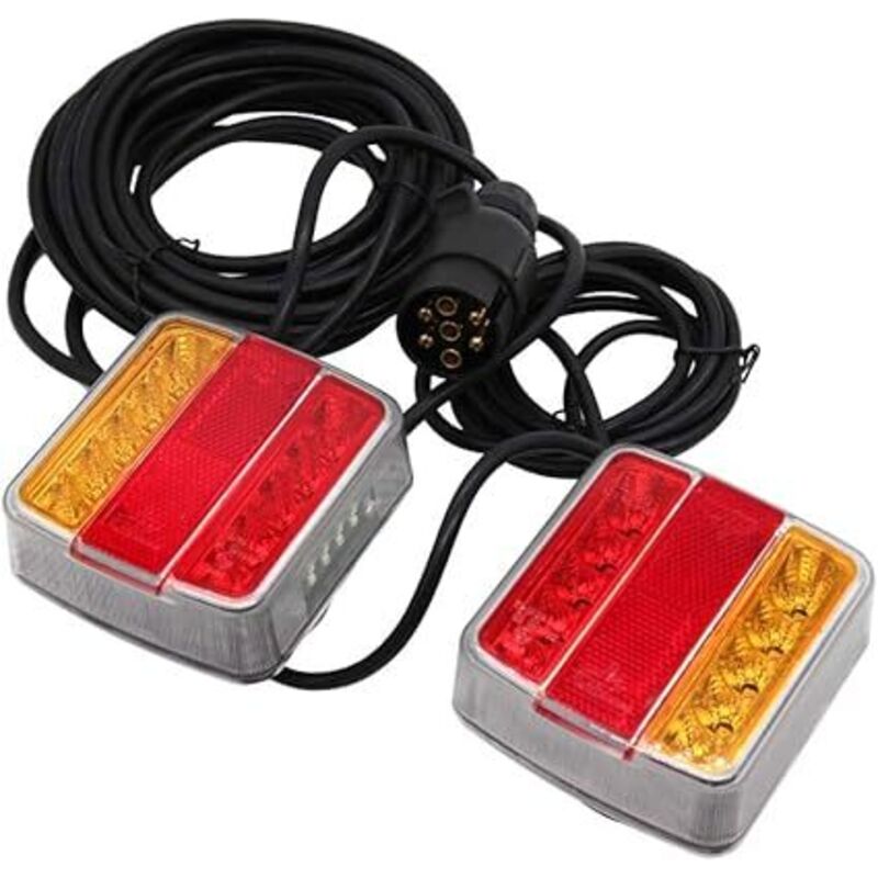 L&h-cfcahl - led Kit De Feux Arrière De Remorque Magnétique, 12V led Feux Arriere Remorque Avec D'immatriculation Lampe, Avec Câble De 7,5 m Et Prise