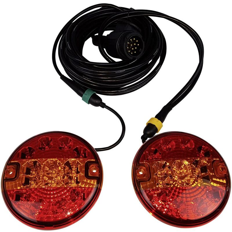 Berger&schröter - Kit d'éclairage pour remorque 13 pôles, 7 pôles clignotant, feu stop, feu arrière arrière 12 v avec s