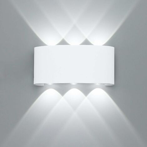 LED Klassisch Wandleuchte Kaltes Weiß 6W Moderne Wandleuchte Aluminium Deckenleuchte für Schlafzimmer Wohnzimmer Bad Flur Treppe (Weiß)