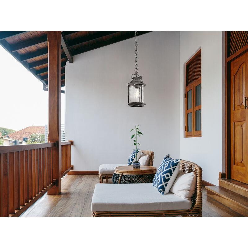 Led Kleine Industrial Pendelleuchte für Innen & Außen, Anthrazit Ø15cm