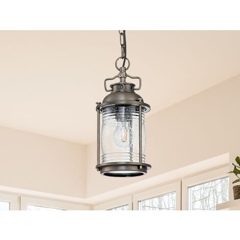 LED Kleine Industrial Pendelleuchte für Innen & Außen, Bronze Ø15cm