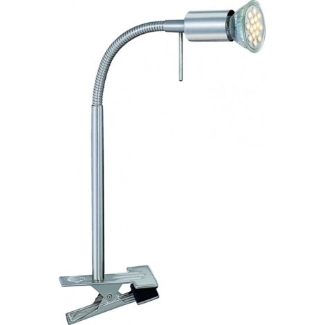 LED Klemm Leuchte Lampe Beleuchtung Metall Nickel Matt Flexo Schlaf Zimmer Büro